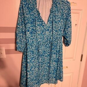 Draper James Kelli babydoll dress in Blue Aster